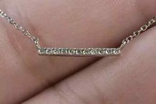 2Ct Round Cut VVS1/D Diamond Bar Pendant 14K White Gold Finish 18" Free Chain