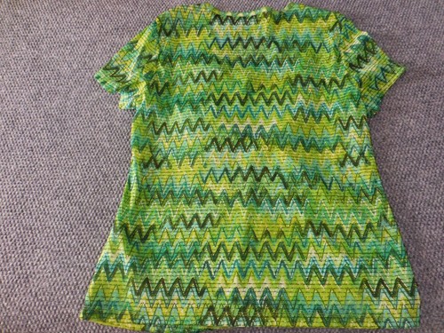 Izod Womens Blouse Extra Large green striped top stretch - Picture 10 of 12