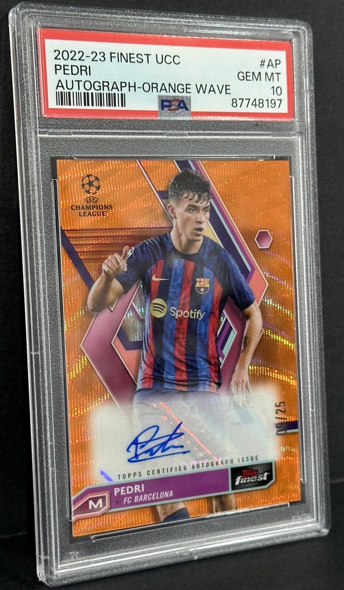 2022-23 Topps Finest UCL FC Barcelona Pedri Auto Orange Wave