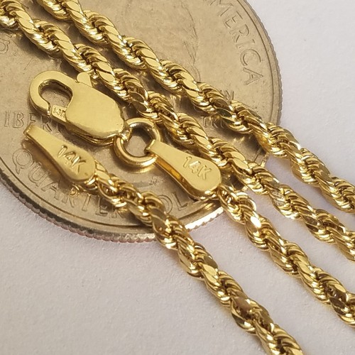 14k Rope Chain 22 In 14k yellow gold rope chain 22 inches long 2 mm wide | eBay