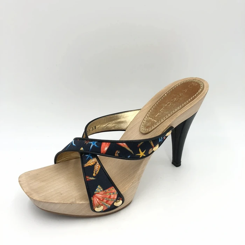 floral mules heels