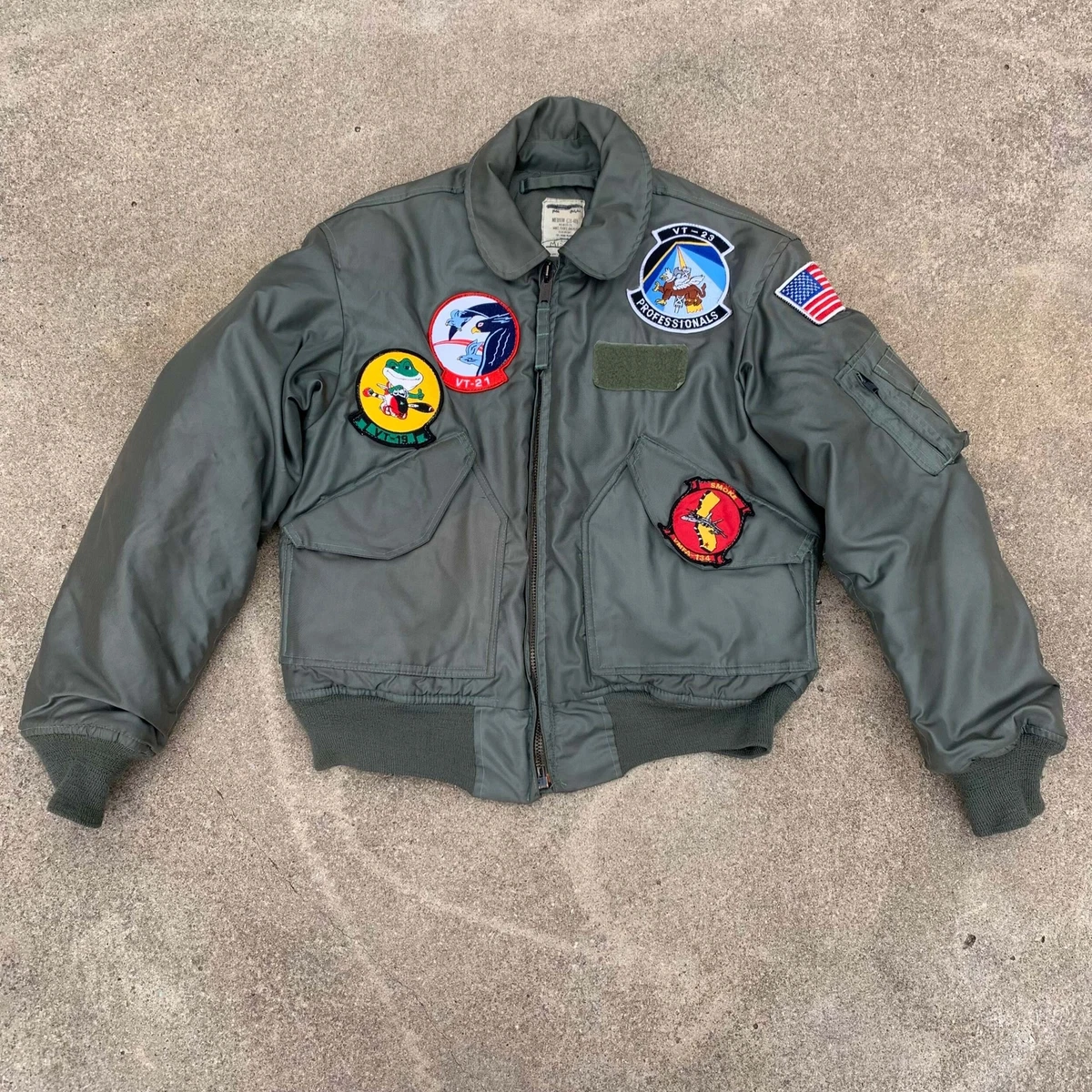 Vintage 1980’s Patched CWU-45/P Flight Jacket Medium USAF