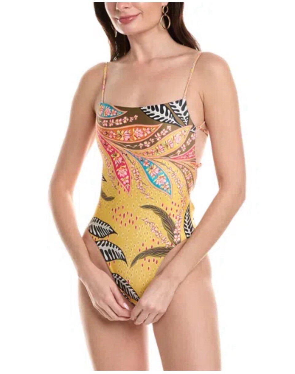 NWT $200 Sz L Agua Bendita Lulu One Piece Reversible Cheeky