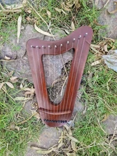 Triangle Lyre Harp 10 Strings Rosewood Lyre Harps With Free Strings, Tuning Key