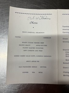 Bob Williams Signed Dinner Program Altoona PA Notre Dame Football 1950 Guilfoyle
