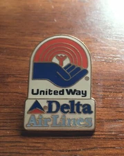 Vintage Delta Air Lines 1999 United Way Employee Worker Lapel Pin Collectible