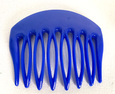 Vintage Hair Side Comb Plastic 80's Retro Bright Royal Blue Unbranded