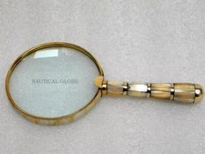 10X Magnifier, Handheld Reading Magnifying Glass Solid Brass Mother Of Pearl