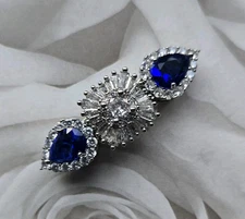 Blue, Clear English Hunt Seat, Dressage, Cravat MAGNETIC Collar brooch