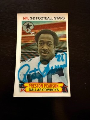PRESTON PEARSON HAND SIGNED RARE 1980 Stop N Go #12 Dallas Cowboys