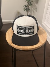 Chrome Hearts CH Hollywood Trucker Hat Black White