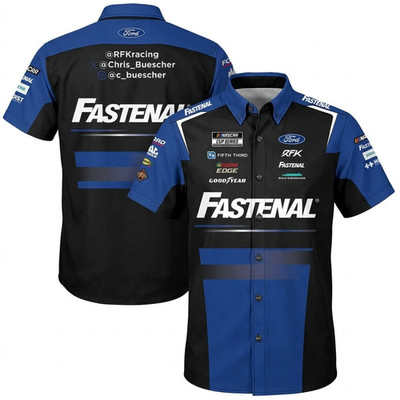 Chris Buescher Nascar Racing Button Shirt For Men All Size