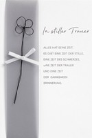 Trauer Beileid Kondolenz Karte Mit Umschlag, In Stiller Trauer Schwarzer Draht