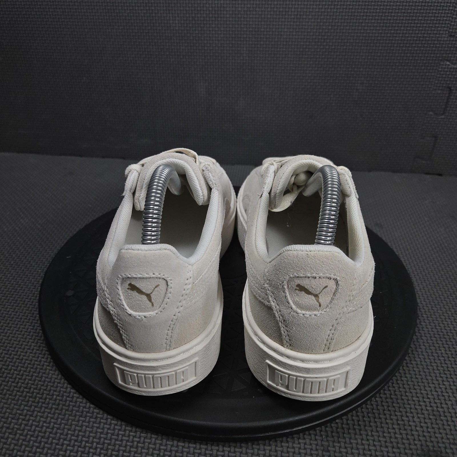 PUMA Suede Shoes Womens Size 9 Beige Glitter Toe Platform Sneakers 356886-02 thumbnail 4