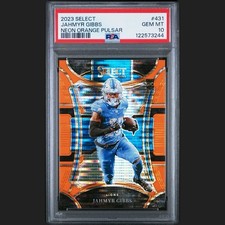 2023 Panini Select - Suite Level Jahmyr Gibbs #431 Neon Orange Pulsar /7 (RC)