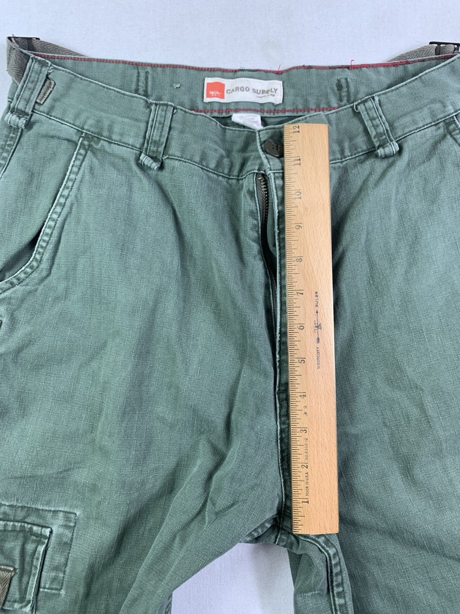 Mossimo Cargo Supply Cargo Pant Men 32x29 Green Y2K Adjustable