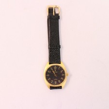 Valentino Roberto Black Crocodile Leather Strap Round Black Analog Dial Watch