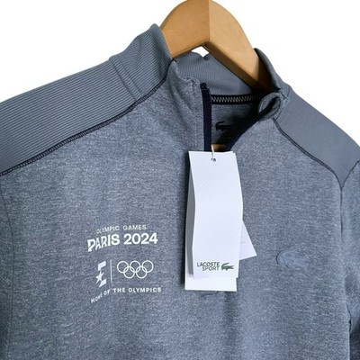 Lacoste Sport Ultra Dry Golf 1/4 Quarter Zip Pullover Men's Small NWT Olympics
