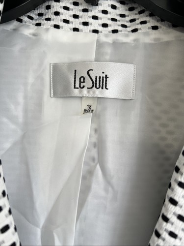 Kasper Group Le Suit White Pattern One Button Lined Dress Coat Size 18 Polyester - Picture 2 of 8