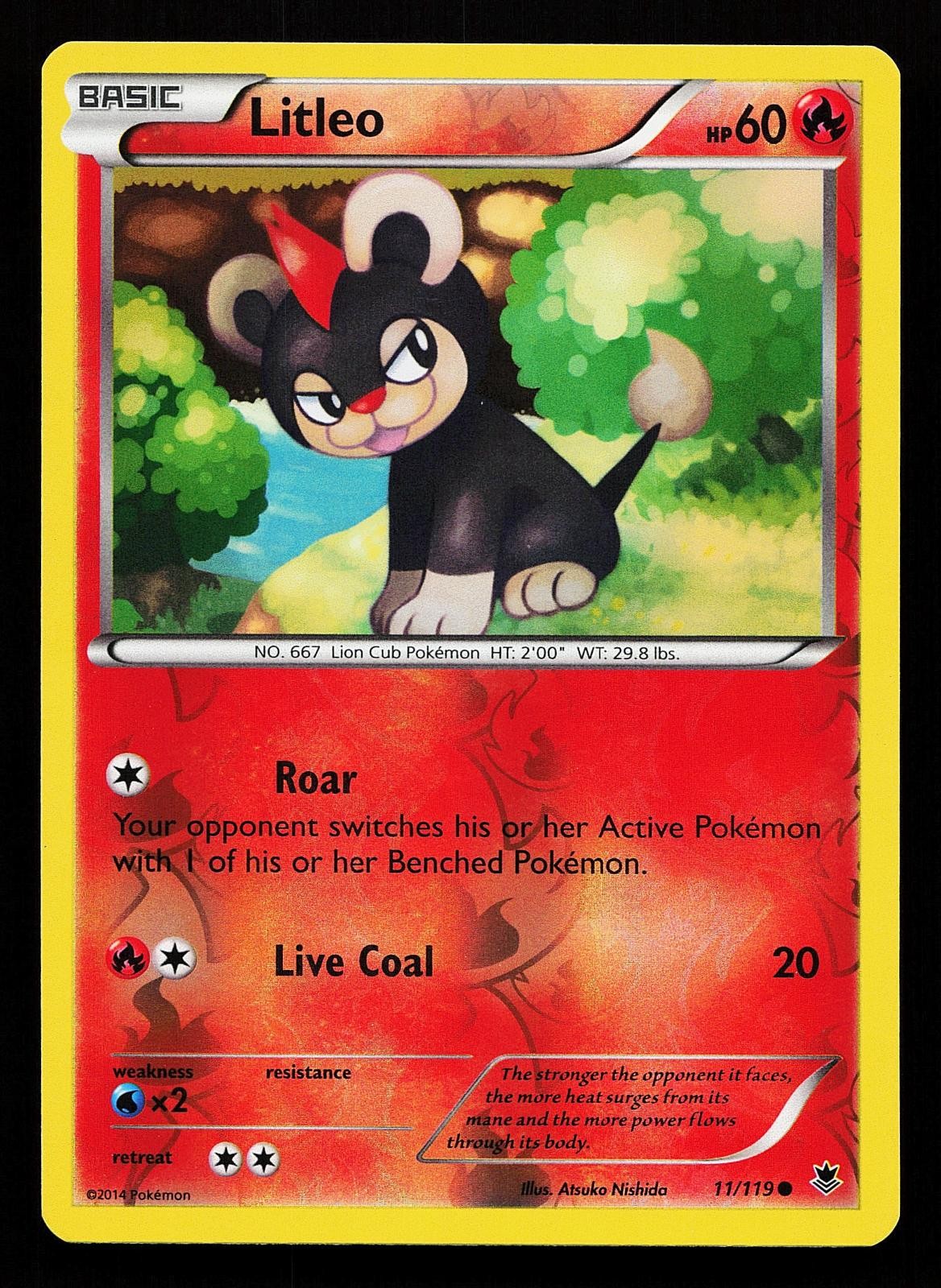 Litleo 11/119 Reverse Holo Common Phantom Forces Pokemon Card