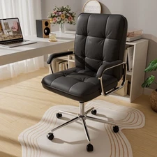 Swivel Computer Desk Leather Home Office Chair with Adjustable Height and Tilt