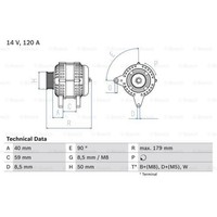 Bosch Generator Lichtmaschine 120A 14V FüR Seat Alhambra Golf III Passat Variant