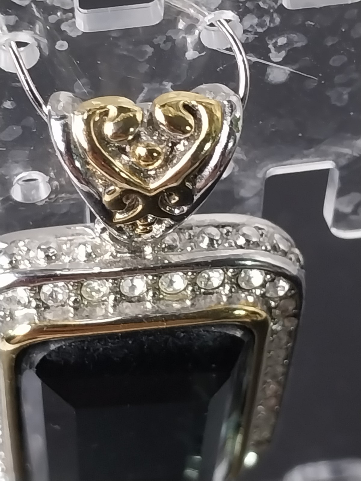 Large Blue Stone Rectangular necklace Pendant ONL… - image 7