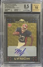 Marketplace image: 2007 TOPPS CHROME MARSHAWN LYNCH ROOKIE AUTOGRAPH SUPERFRACTOR BGS 8.5 10 #/10!