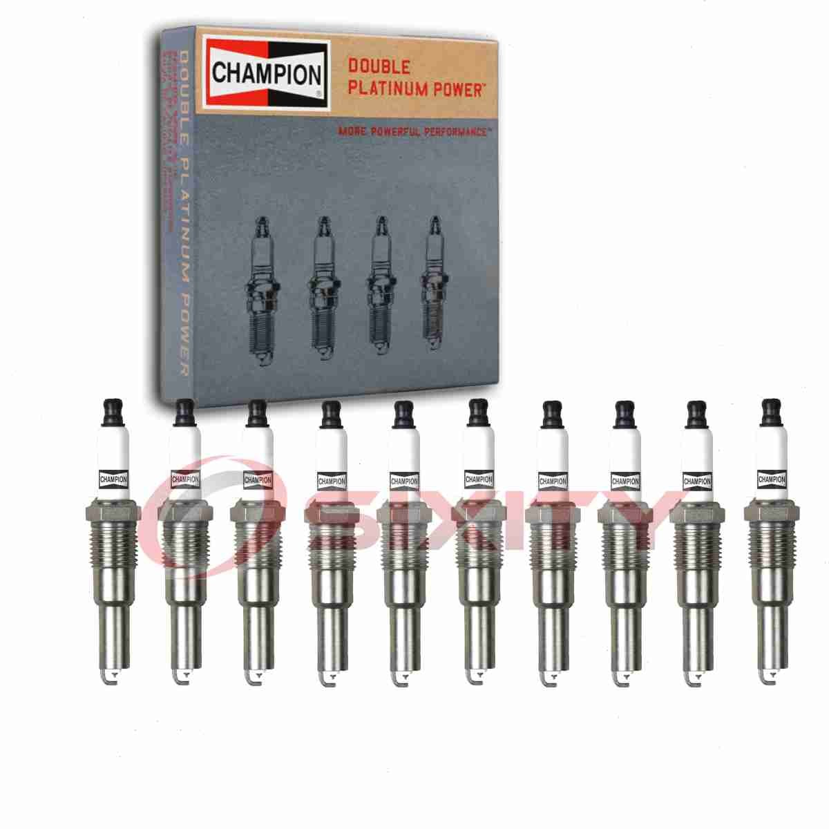 10 pc Champion Double Platinum Spark Plugs for 2005-2008 Ford F-250 Super eb