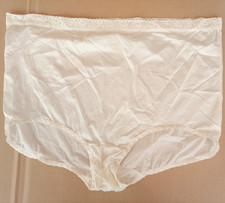 Vintage White Soft Silky 100 Nylon Granny Panties Womens Sz 10 USA