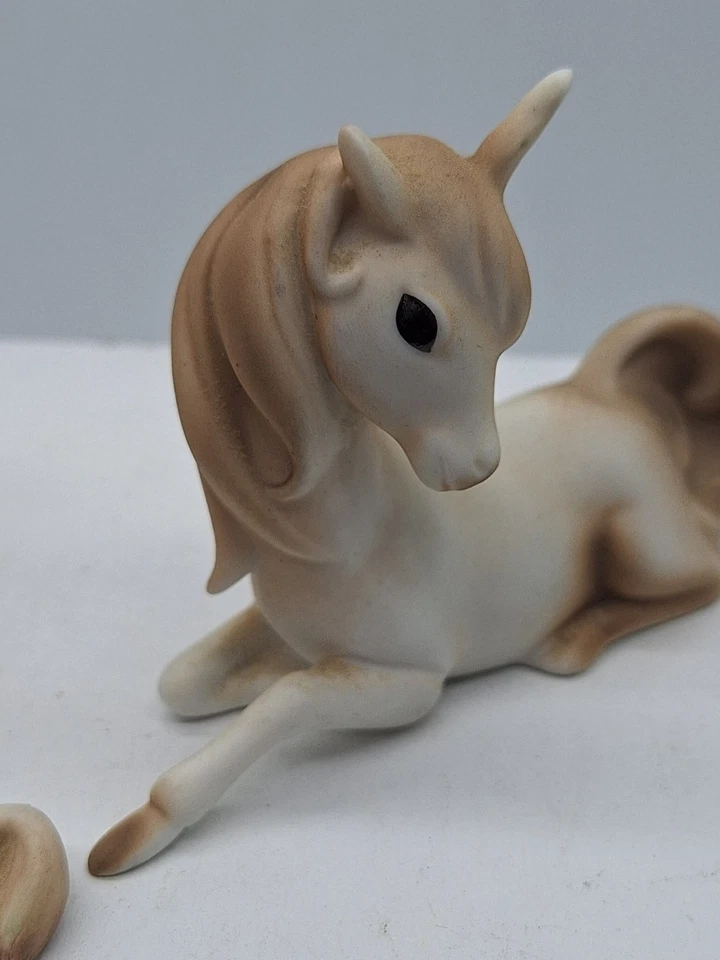 Estatuillas de bisque de porcelana originales Josef de la familia unicornio de colección 1980 pequeñas Foto 4 de 4
