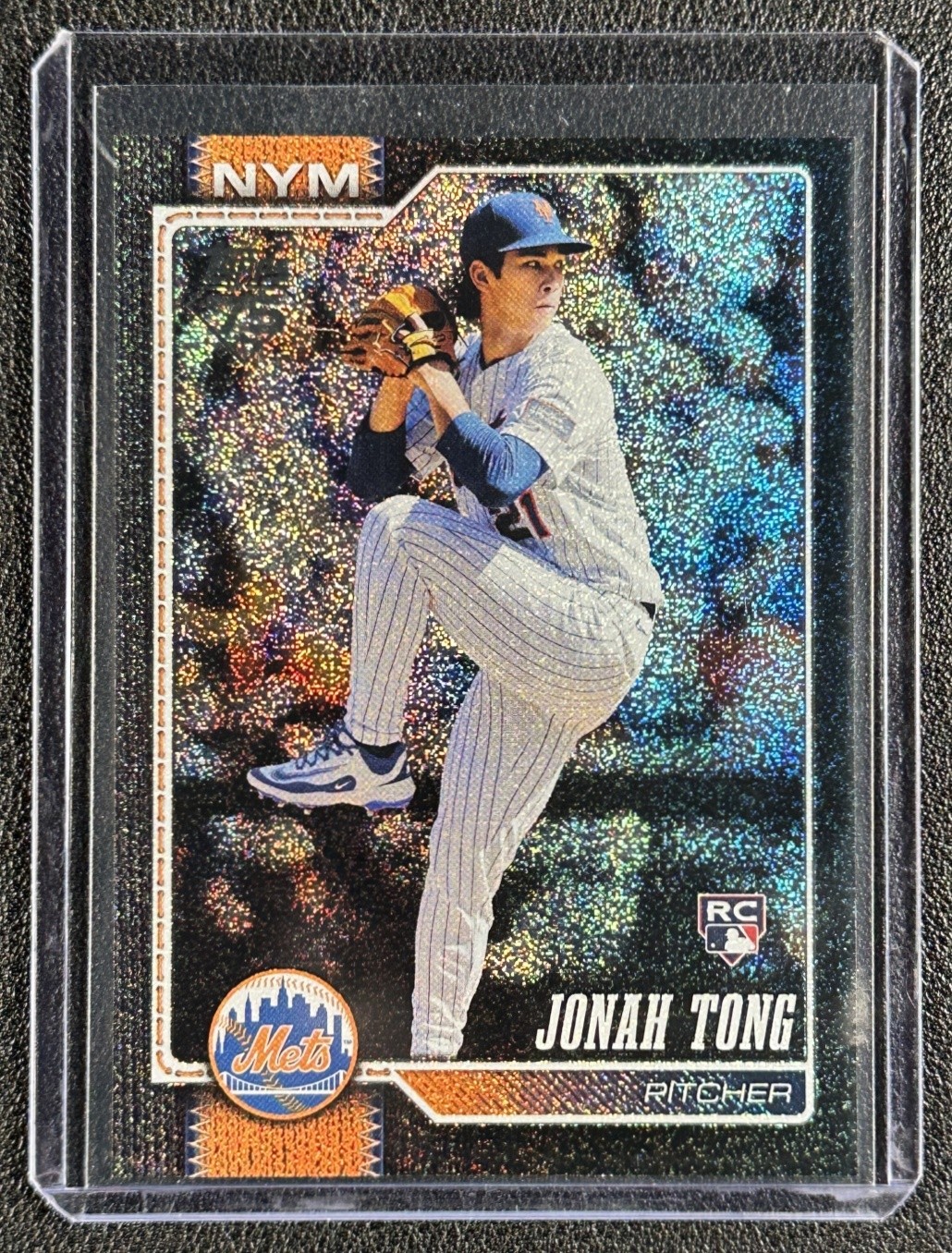 JONAH TONG 2026 TOPPS #4 ROOKIE BLACK SANDGLITTER RC 7/10 METS