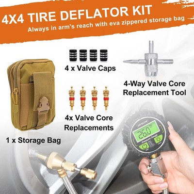 Digital Tire Deflator kit,Professional tire Pressure Gauge 250PSI, Rapid Air