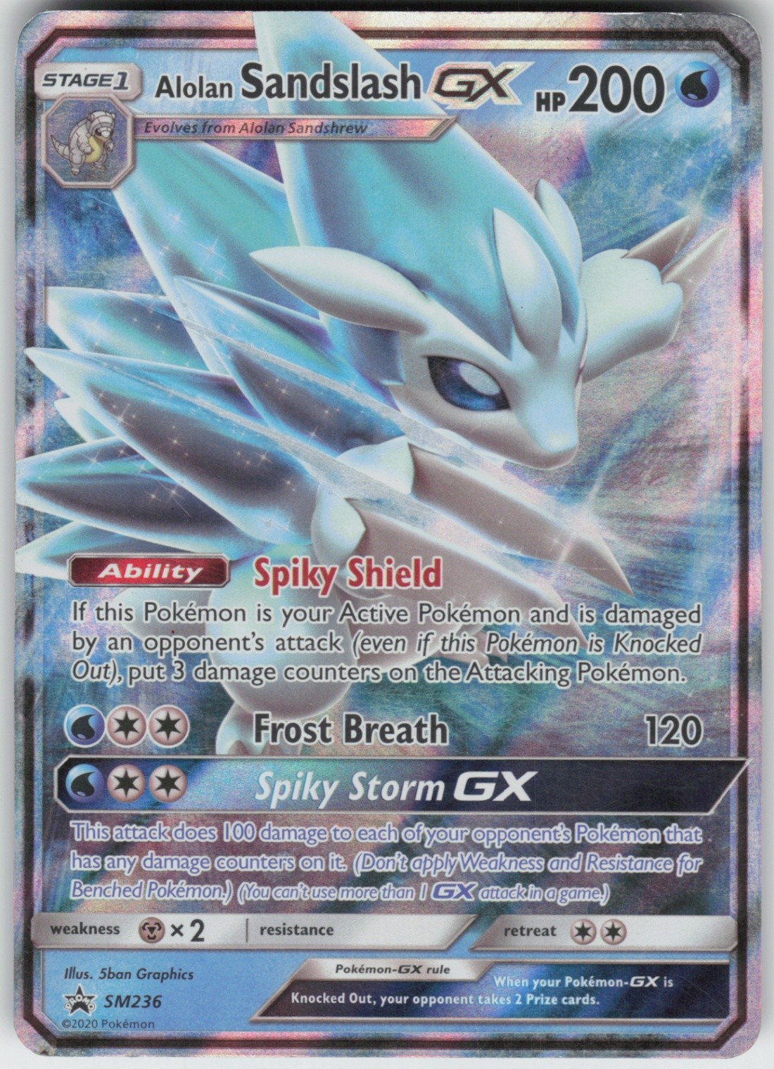Played Holo Alolan Sandslash GX - SM236 Promo SM Promos