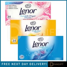 LENOR TUMBLE DRYER SHEETS SPRING AWAKENING SUMMER BREEZE PINK BLOSSOM 34 SHEETS