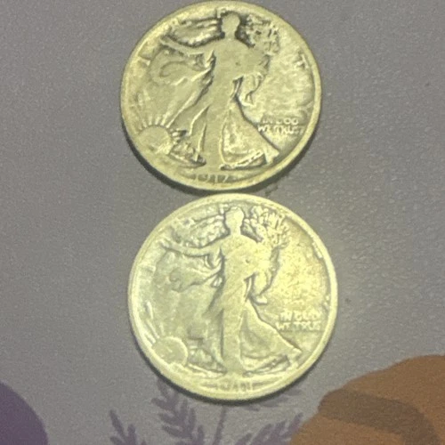 2x Liberty Walking Half Dollar 50C 0.9 Fine Silver Coins w/ Certificate