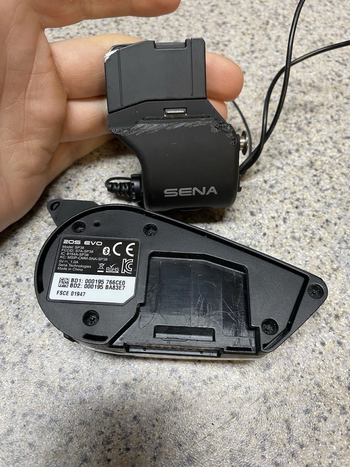 Sena 20S Motorcycle Bluetooth Headset Communication System Working W/ Extras