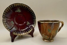 Vintage Carlton Ware Rouge Royale 'New Stork' Pattern Demitasse Cup & Saucer