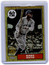 2022 Topps Chrome Babe Ruth #T87C2-42 1987 35th Anniv Mojo Silver Pack Series 2