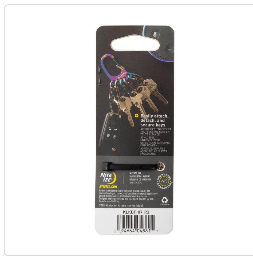 Porta-chaves Nite Ize KLKBF-07-R3 aço inoxidável BigFoot Locker na cor espectro - Imagem 4 de 4
