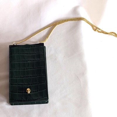 Alexander McQueen Skullphone Case On Chain/Bag Women's #EC CZA