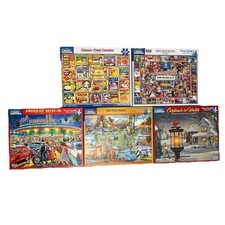 Lot Of 5 White Mountain 1000 Puzzles Food Combo Drive In National Parks Broadway