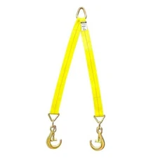 Tow Straps V Bridle, 3" x 36" Recovery V-Strap with 8" J Hooks and T-J Hooks, 