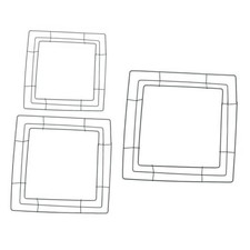3Pcs Square Metal Wreath Frames 11.81In Wire Wreath Forms for DIY Floral
