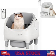 Smart Self-Cleaning Cat Litter Box, Open Top Design 10.5L Sealed Waste Bin