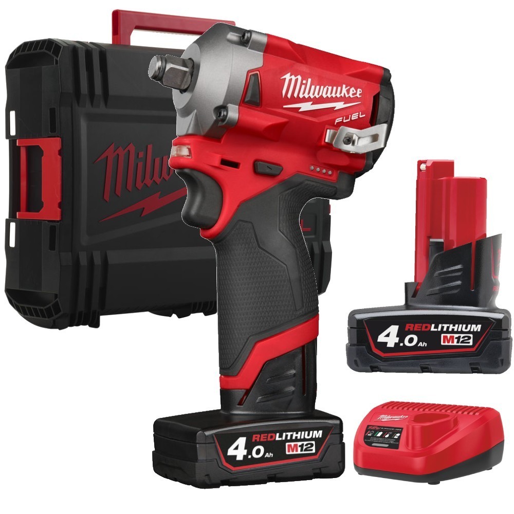 Avvitatore ad impulsi compatto attacco ½" M12 4 Ah Milwaukee M12FIWF12-422X