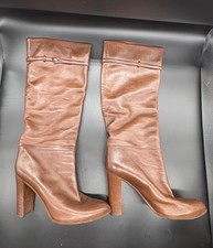 Louis Vuitton Brown Leather Knee-high Boots S...