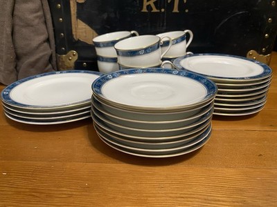 Oscar De La Renta Japan Aviance Blue AF021 Plate Set Bone China