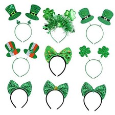 9PCS St Patricks Day Headband Women, St.Patrick'S Day Green Shamrock Clover