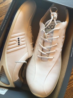 Men Ecco Biom Zero Leather Golf Shoes White& Blue Size 43 EU 9.5 US New W Box  